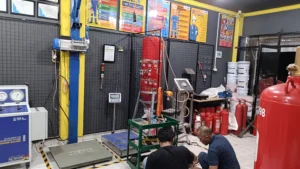 Fasilitas workshop refill FM200 HFC-227ea dan Novec FK5112 terlengkap se Indonesia untuk jasa pengisian ulang tabung clean agent gas fire suppression systems
